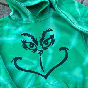 Grinch - bleach dyed hoodie - made to order